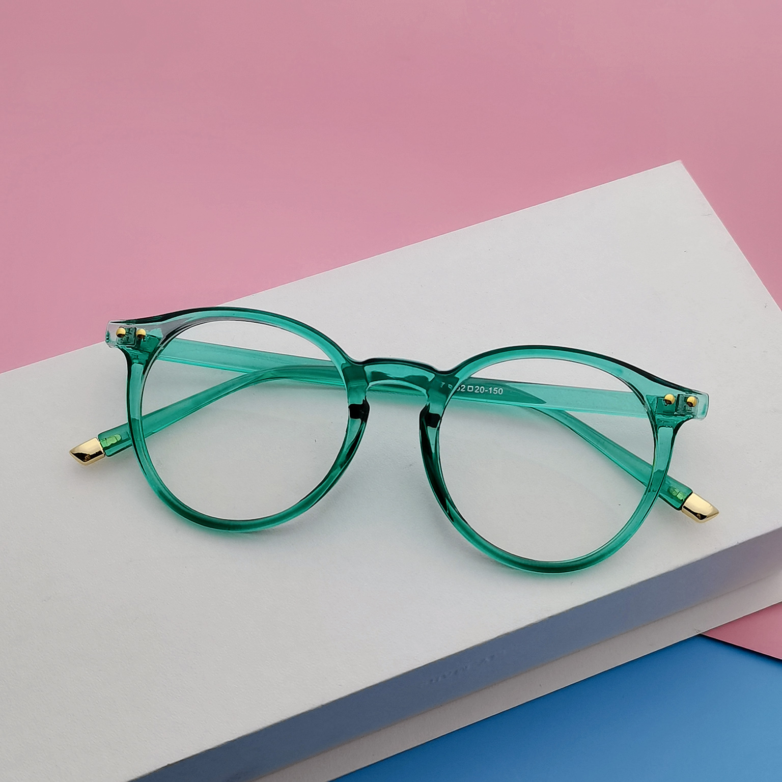 2021新款防蓝光眼镜时尚网红同款米钉小圆框ins风可配近视眼镜