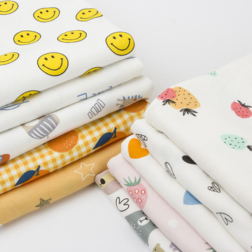 a类全棉针织棉毛布 40s精梳棉印花双面布 婴童枕套爬服面料  现
