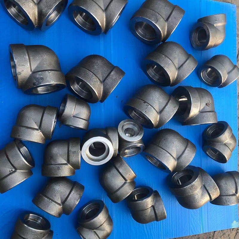 供应承插焊90度弯头 不锈钢锻造管件阀门 内外丝对接弯头焊接管件