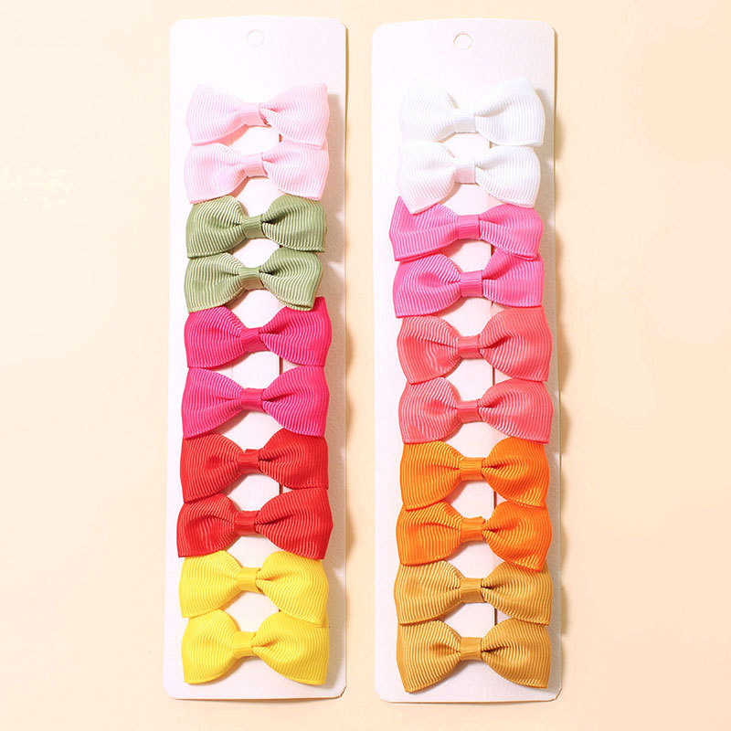 New All-Match Hot Cross-Border Foreign Trade Handmade Children's Dovetail Bow Single Knot Rib Ribbon Barrettes