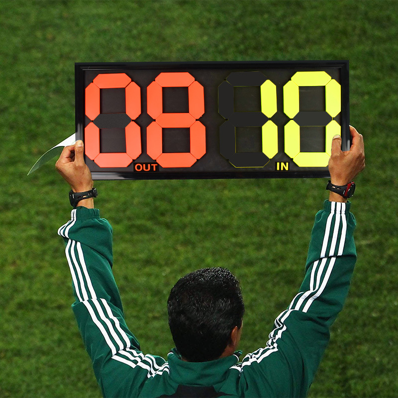 足球换人牌足球比赛二位数四位双面手动翻号牌裁判装备记分牌专业