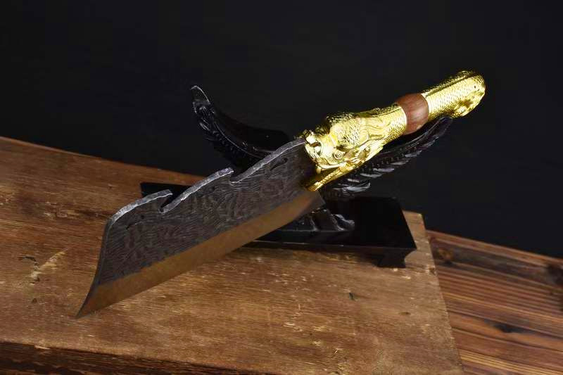 龙泉手工霸气砍骨菜刀龙装 不锈钢厨师专业轻松斩骨家用锋利持久