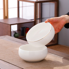 羊脂玉瓷茶洗 大号德化白瓷陶瓷洗笔缸家用水洗笔洗茶具 茶道配件