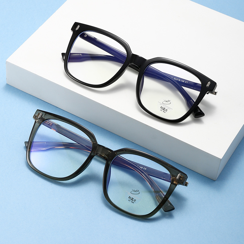大框防蓝光近视眼镜框女 网红同款黑框tr90镜架可配度数24年新品k