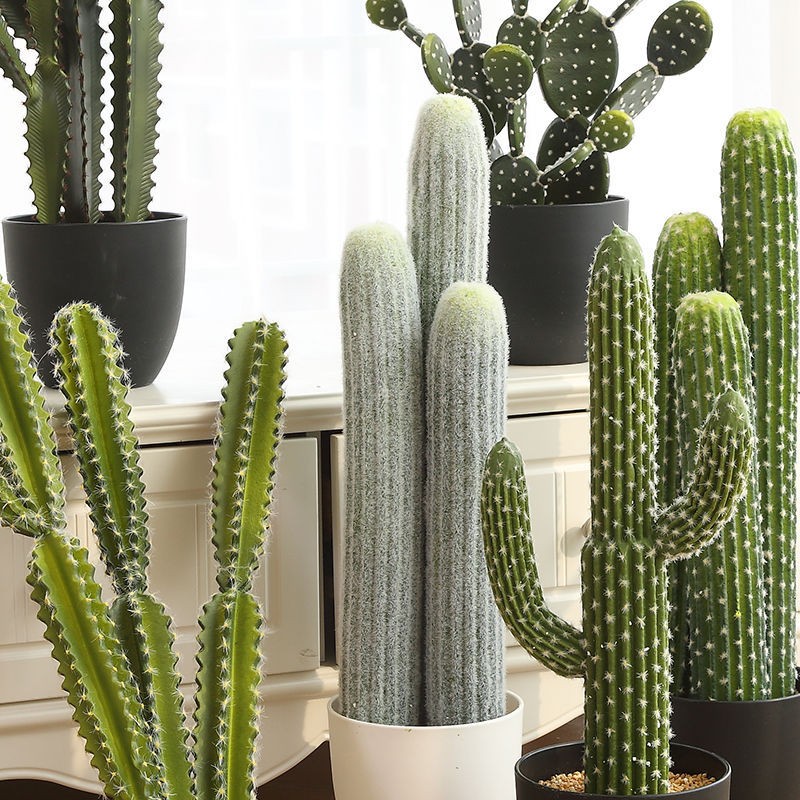 办公室内客厅装饰假花绿植北欧植物盆景仙人柱仙人掌盆栽摆件