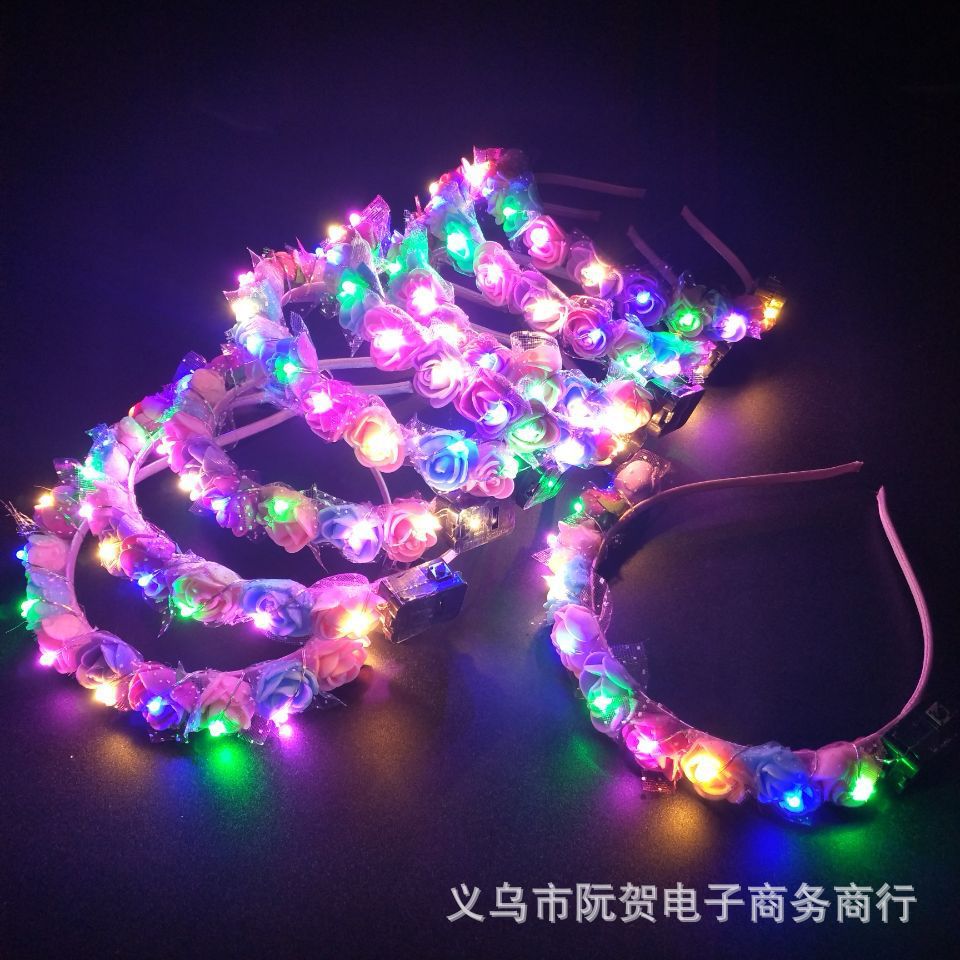 luminous garland hairband decoration flash garland headdress push small gifts tourist attractions supplies for night market