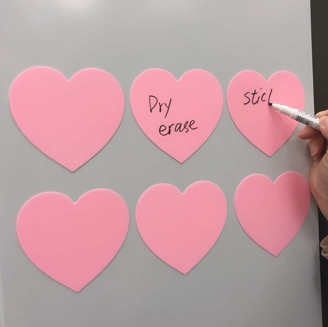 跨境热卖款心形可擦写水洗便利贴dry erase sticky notes 6片套装