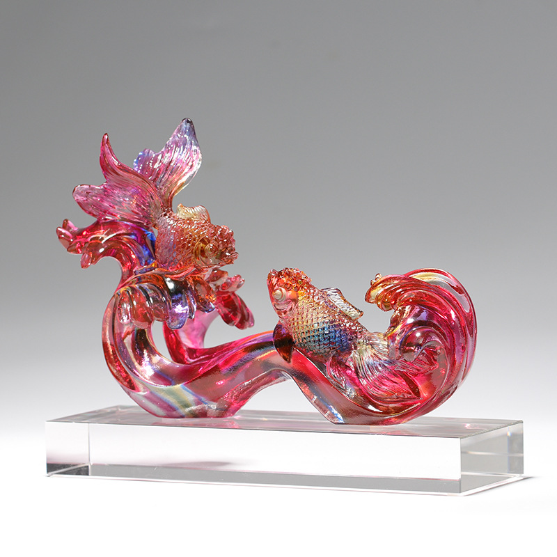 琉璃鱼如意摆件新房搬新房装饰乔迁礼品送闺蜜姐妹结婚礼物