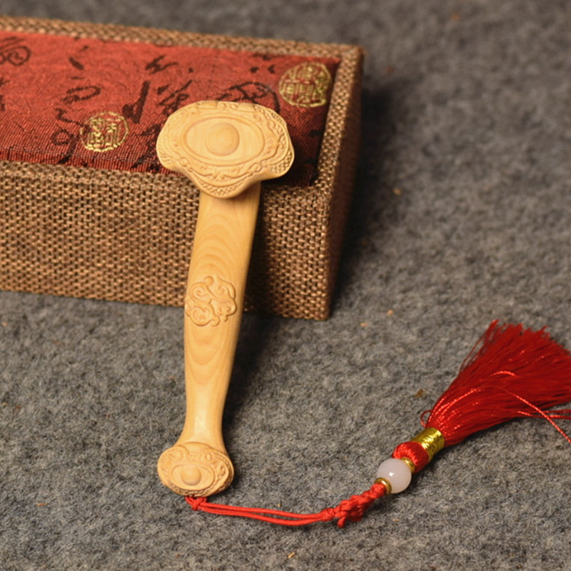 小叶黄杨木如意手把件 文玩木质工艺品小件 红木雕刻挂件送礼品