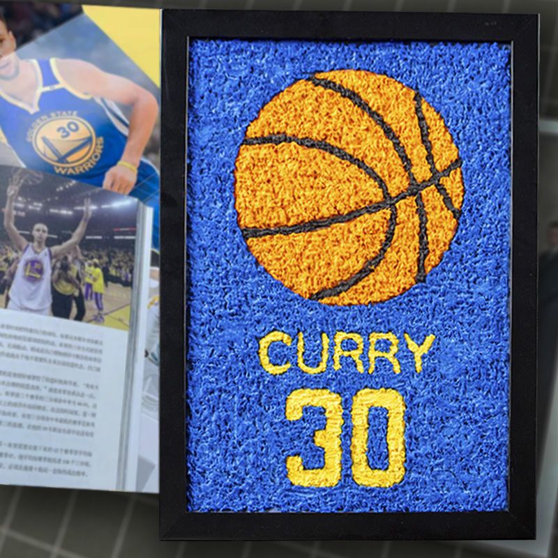 篮球纸浆画材料包diy手工制作 学生填色彩泥画创意立体装饰画礼物