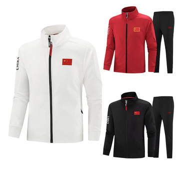 中国运动服套装国服男运动员体育生训练服武术教练服运动会服装女