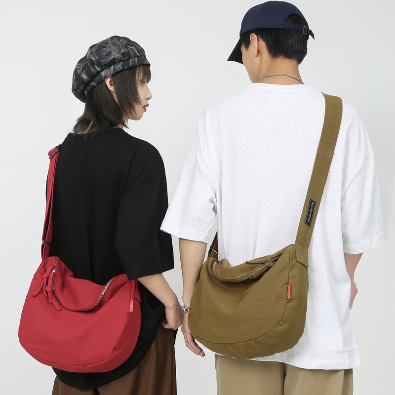 Foreign Trade New Korean Style Casual Canvas Bag Female Student Shoulder Messenger Men's Bag Simple Couple Style Tote Bag