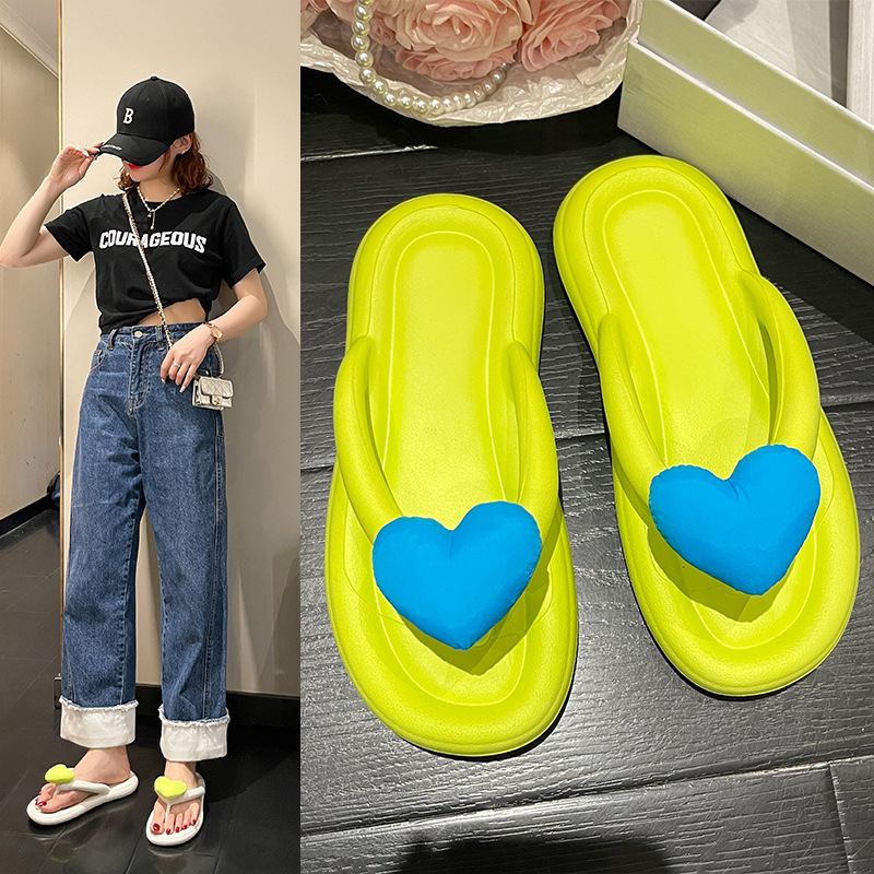 Super Cute Rainbow Color ~ Drooping Sandals Women's Outdoor Wear 2023 Summer New Seaside Beach Flip-Flops Flip Flops