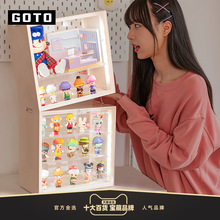 GOTO【G款400%】泡泡玛特展示盒防尘容量大展示架带灯透明手办乐