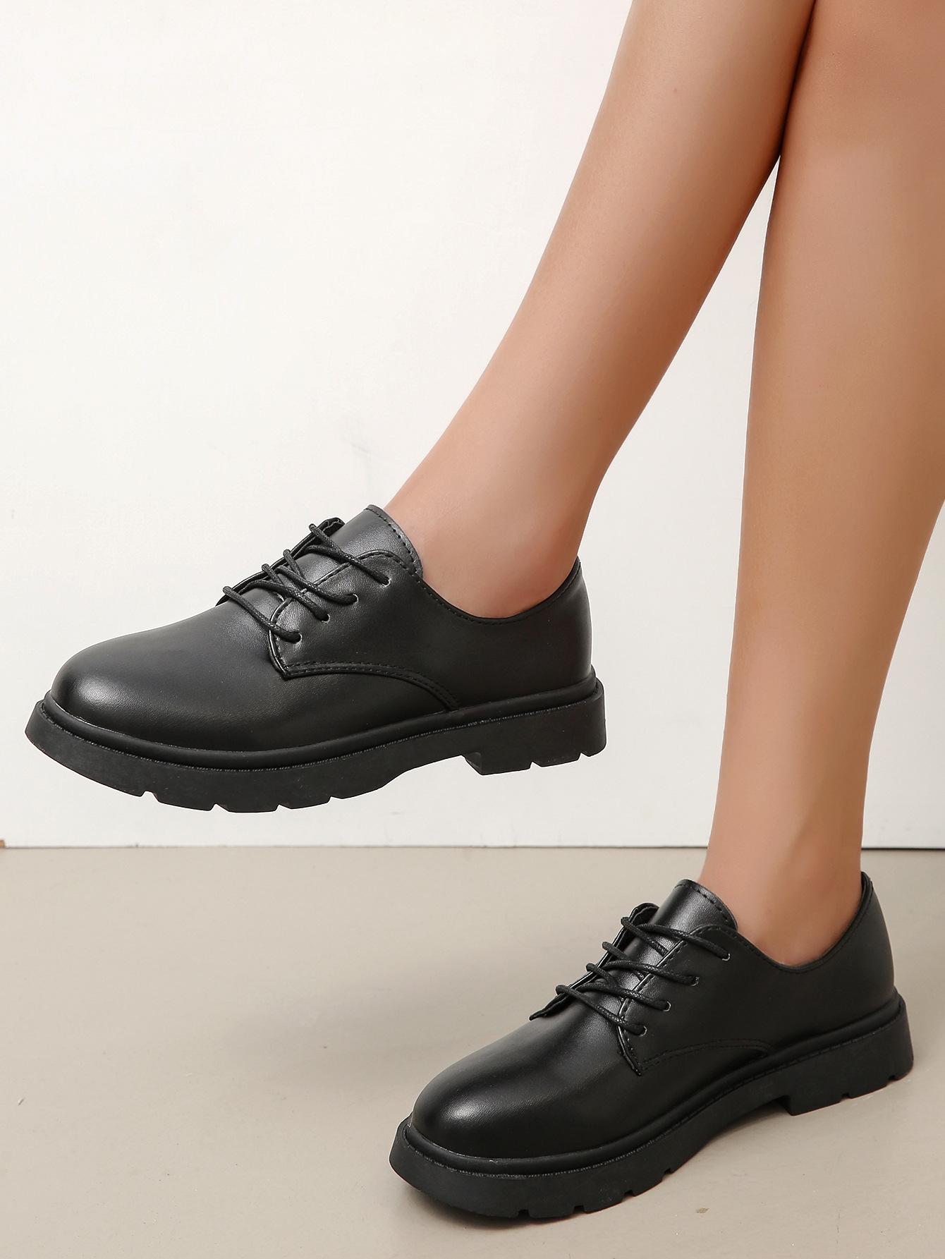 小皮鞋女英伦风平底单鞋子黑色工作鞋职业面试西装小香风鞋子学生