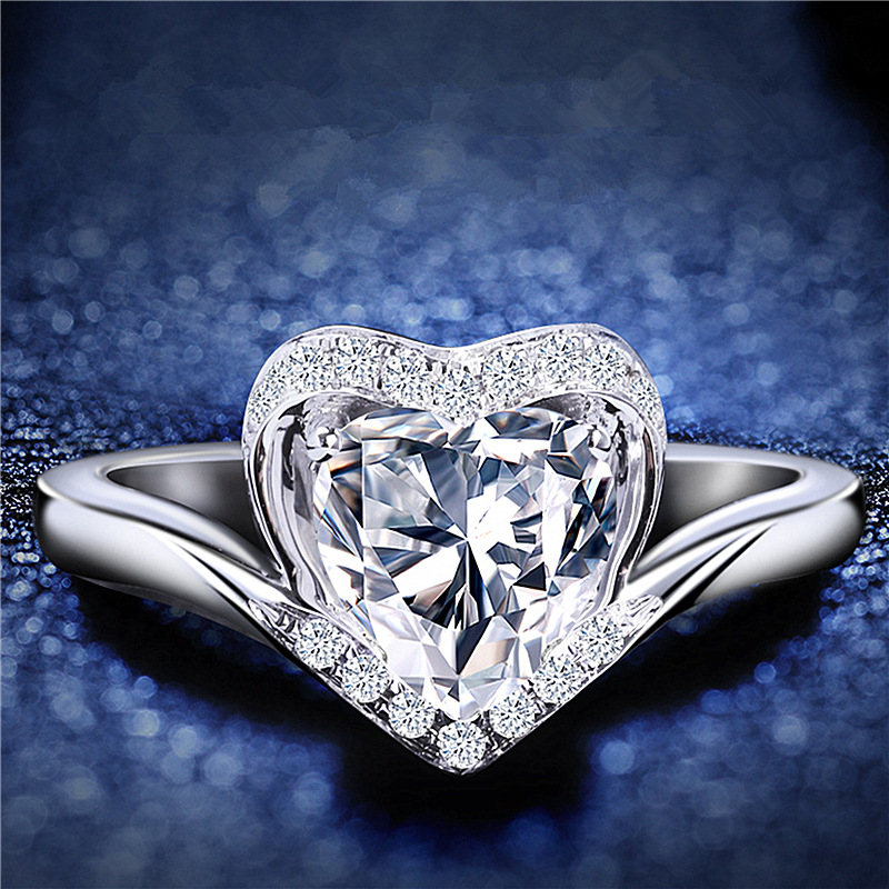 2成交253个欧美双层满钻仿桑石戒指 镀18k金1克拉钻戒奢华时尚圆盘显