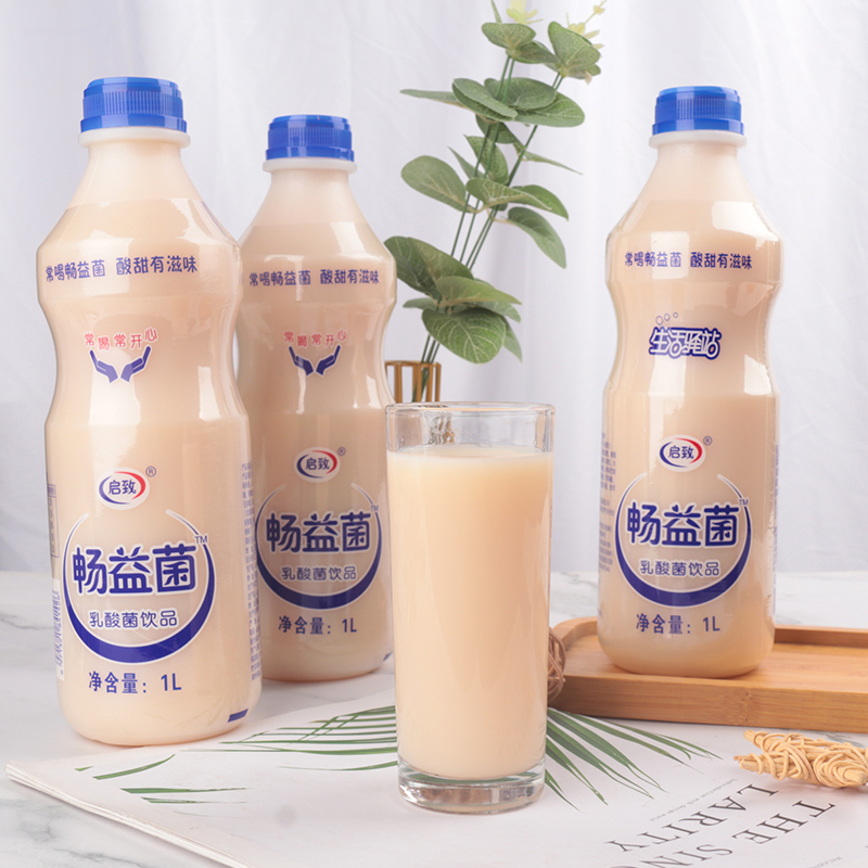 【畅益菌大瓶宴会装】乳酸菌1l*4瓶/8瓶整箱原味牛奶风味饮品
