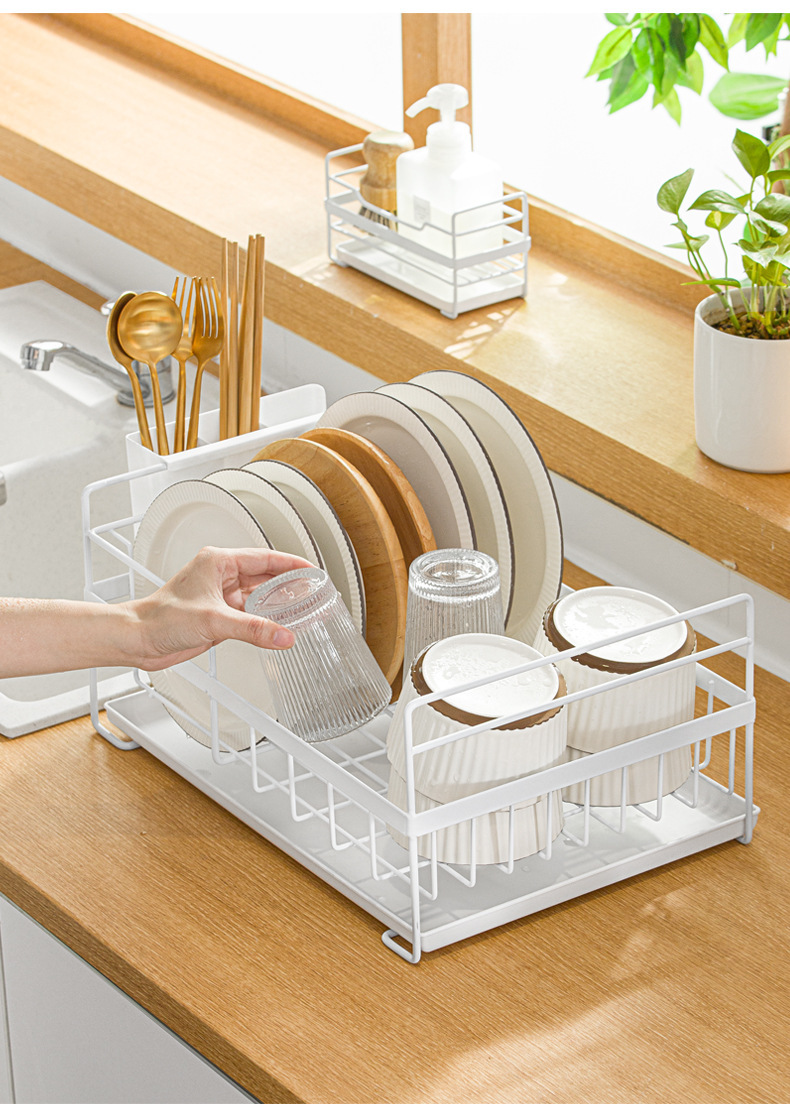 纳川厨房大容量餐具收纳置物架碗架多用途碗盘架餐具沥水架碗碟架