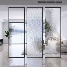 长虹玻璃隔断不锈钢铁艺现代简约轻奢客厅卫生间铝合金屏风