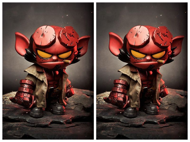 酷玩动漫手办 hellboy q版 地狱男爵 模型 公仔 摆件 盒装手办