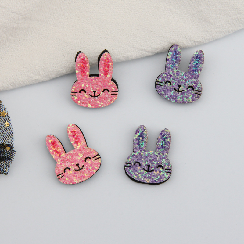 korean ins cartoon cute rabbit gold powder felt phone case accessories children diy hairpin ornament accessories wholesale