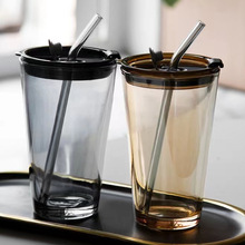 北极光高颜值玻璃水杯大容量 潮流ins风简约透明玻璃杯果汁咖啡杯
