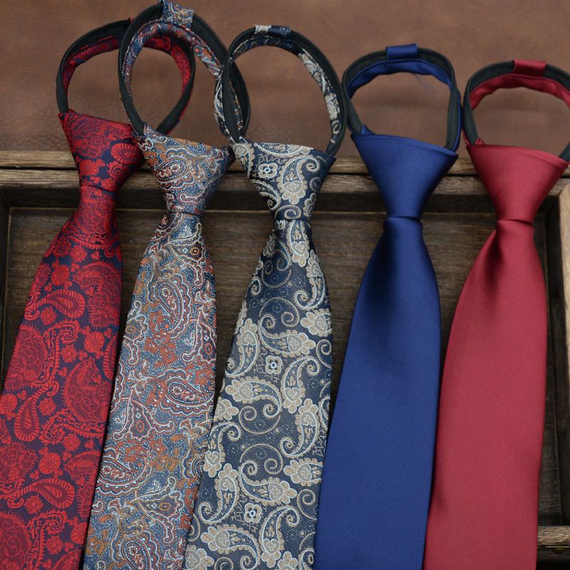 领带男正装韩版商务花纹8cm拉链式懒人易拉得上班学生西装配饰潮