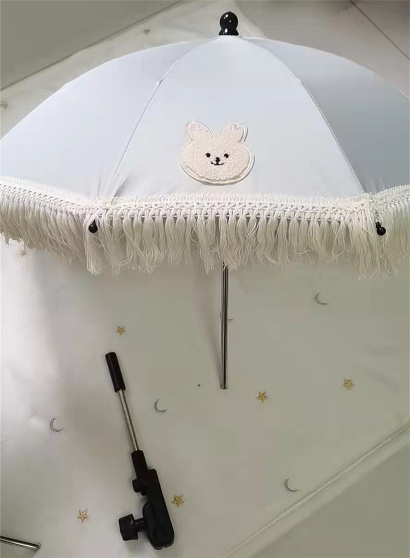 South Korea Bear Embroidery Children's Umbrella Outdoor Sunshade Baby Stroller Beach Sun Protection Anti-UV Umbrella Foreign Trade Umbrella