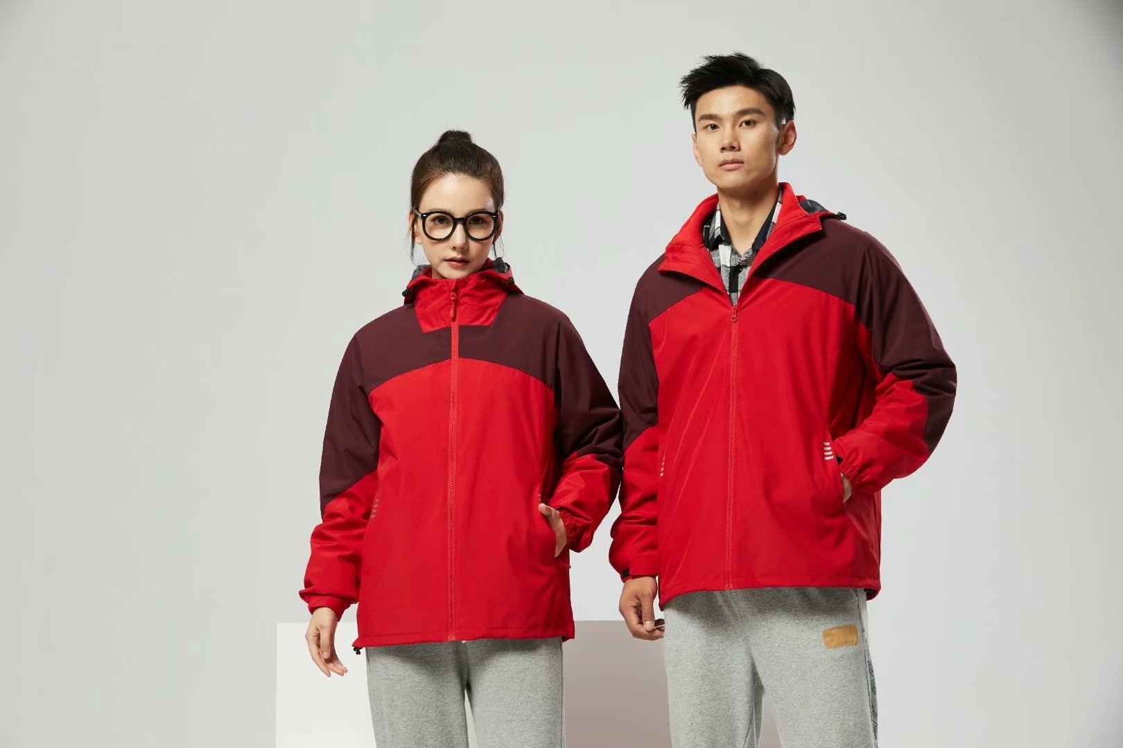 918男女同款冲锋衣 防风防水透气户外运动服印logo工作服 团队服