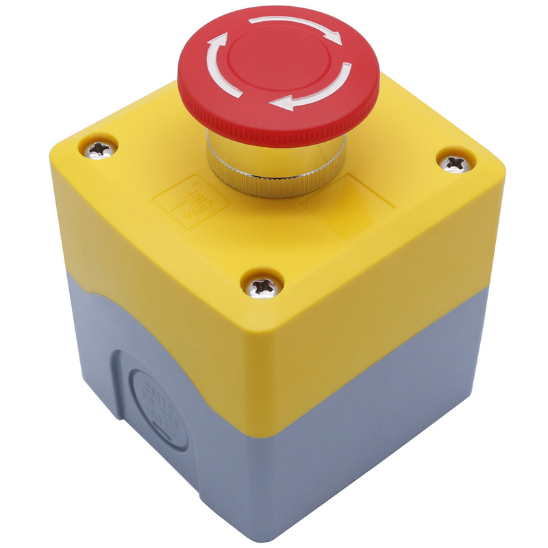 一佳yj139-lay37带灯急停按钮盒电源紧急停止开关 22mm单孔控制盒