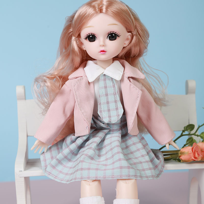 正版缪莉学院风jk音乐唱歌可脱卸30cm精品洋娃娃公主芭比娃娃批发