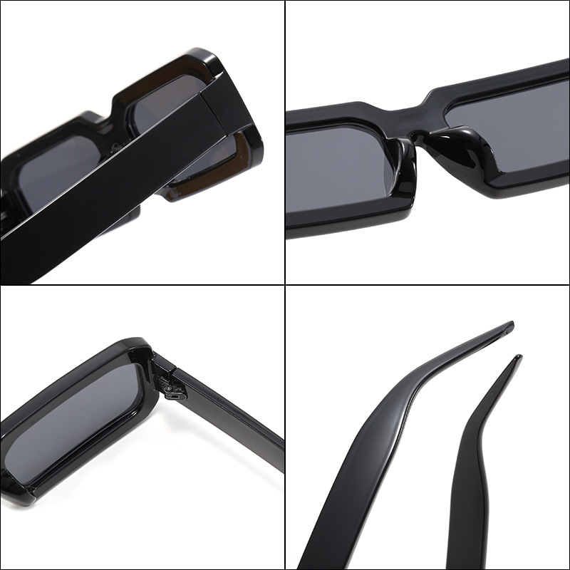 Creative Rectangular Frame Sunglasses Men's Sun Glasses Trendy Unique Irregular Sunglasses Color Slim Frame Glasses