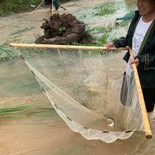 推网拦鱼网三角形夹网推虾网老式拦渠网大口径捞网赶网捞鱼月亮网