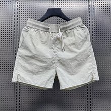 夏季纯色短裤男宽松五分裤子男休闲网眼短裤大码直筒裤透气短裤男