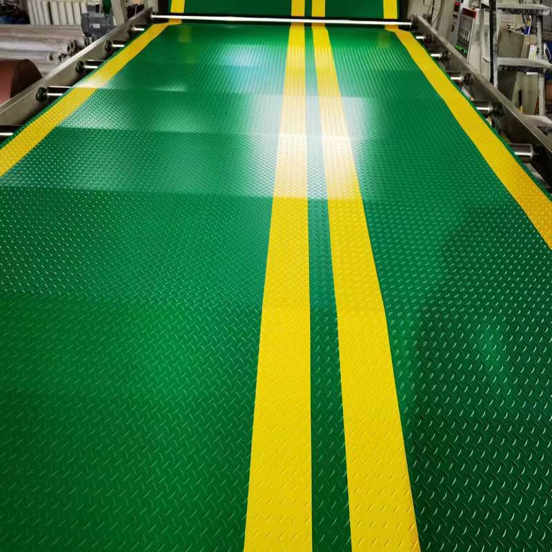 黄色警示边橡胶地垫工厂车间仓库安检黄边消防通道地垫pvc防滑垫
