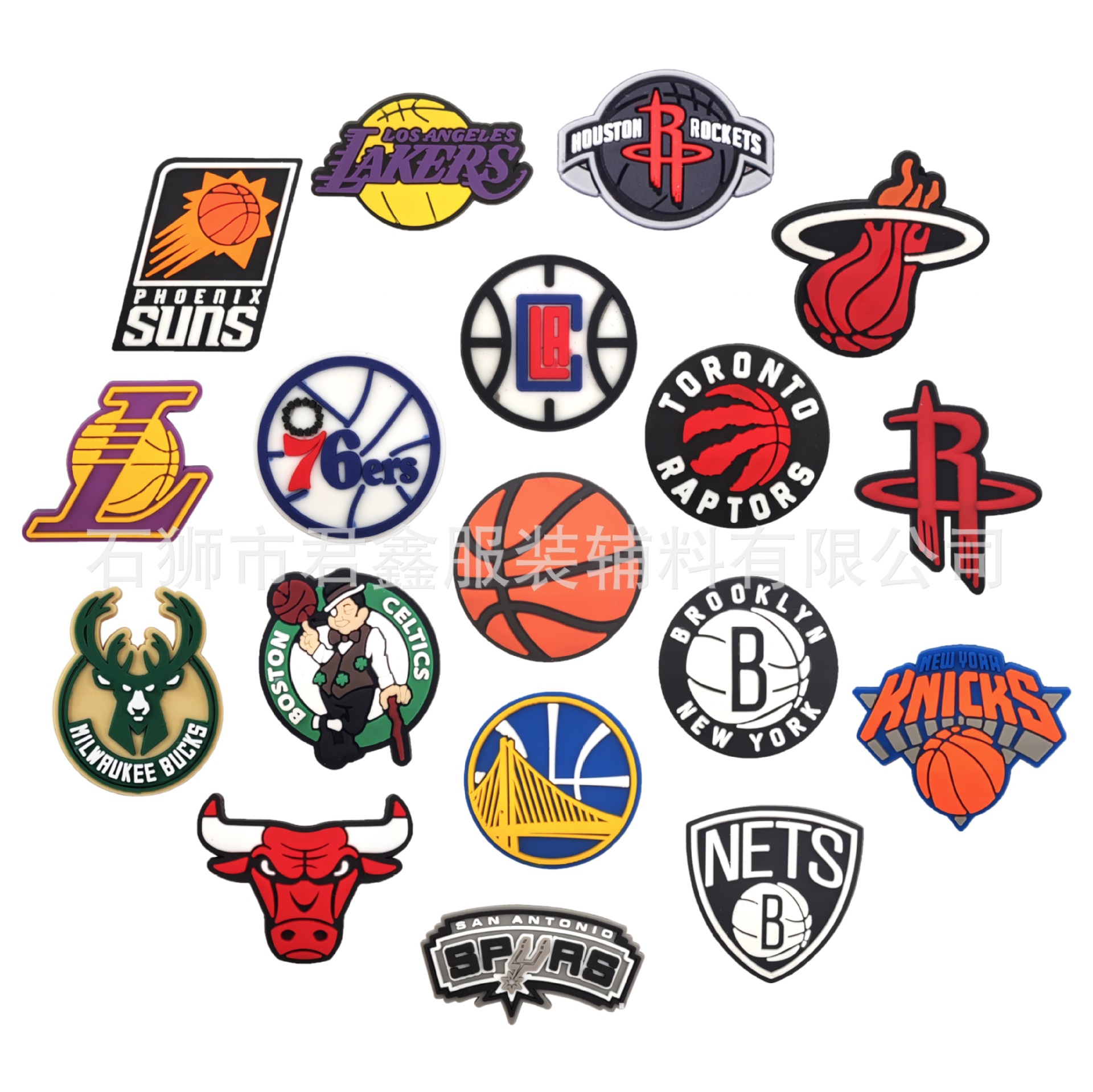 亚马逊nba篮网球队鞋花洞洞鞋鞋扣饰品湖人尼克斯篮网