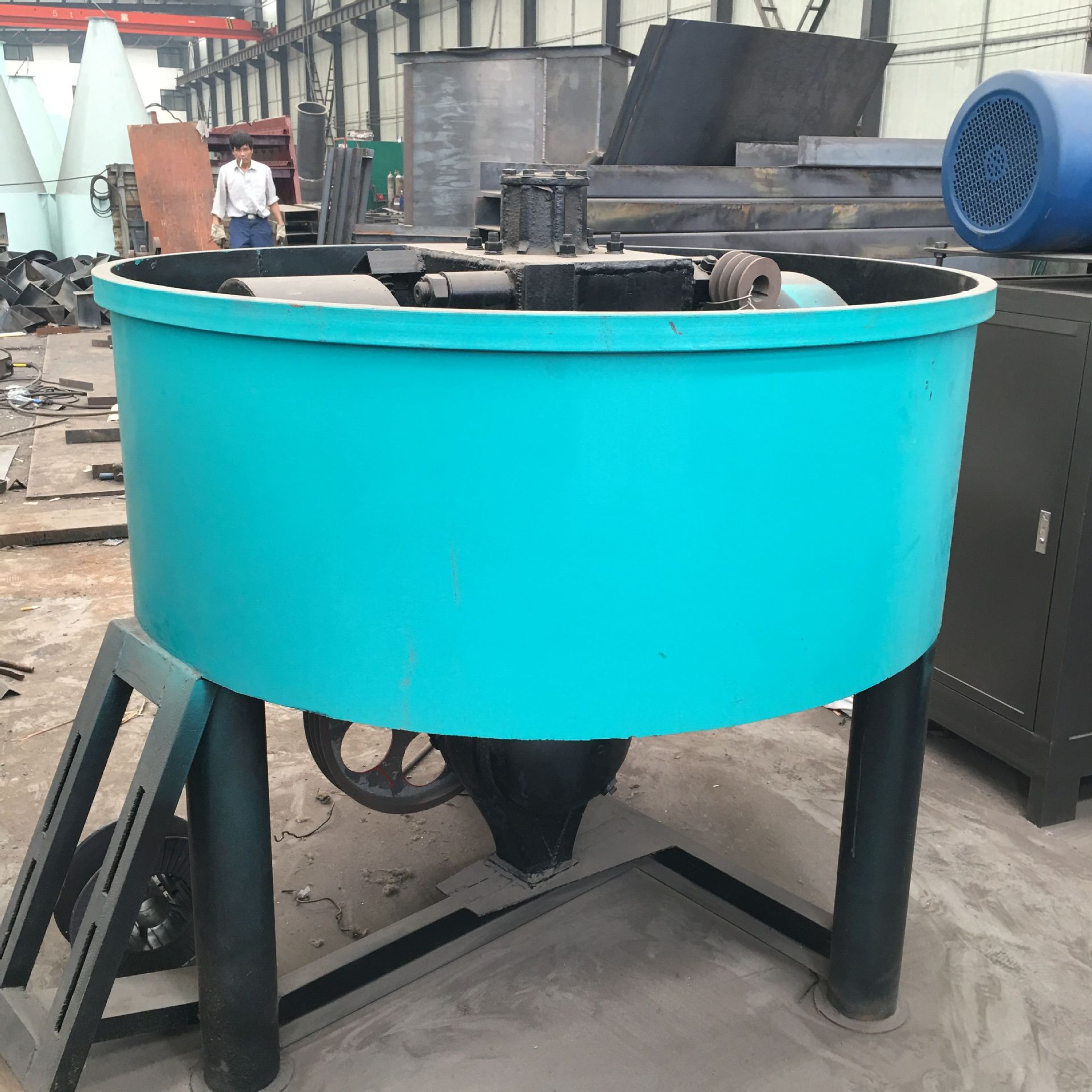 供应加厚式平口混合机立式石灰轮碾机1200型轮碾搅拌机