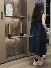 波拉bora韩国童装洋气女孩牛仔裙背心裙2024新款洋气女童连衣裙