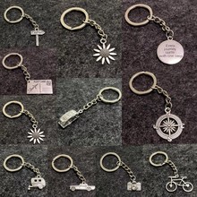 指南针汽车明信片行李箱自行车花路牌露营车照相机休闲旅行钥匙扣