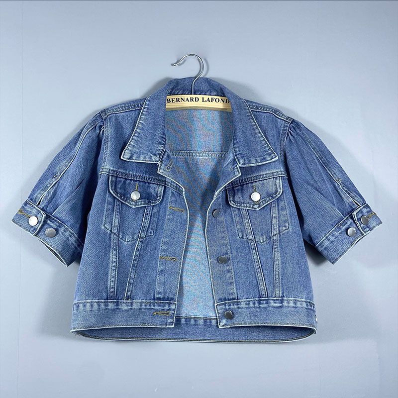 拼接牛仔超短外套