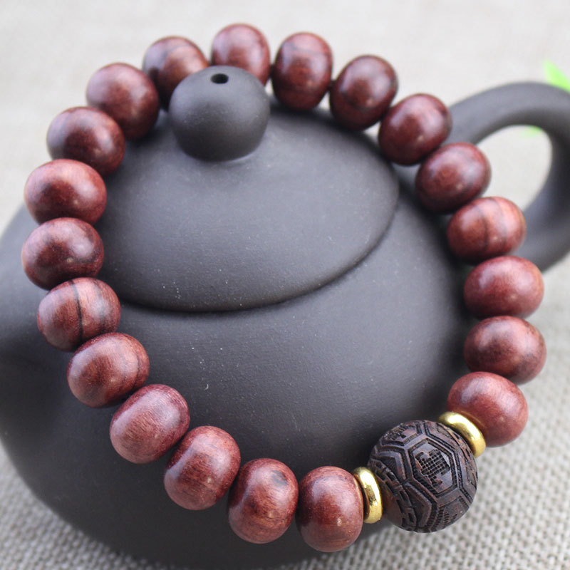 印度紫花梨木手串算盘珠木质文玩佛珠饰品男女情侣单圈手链-阿里巴巴