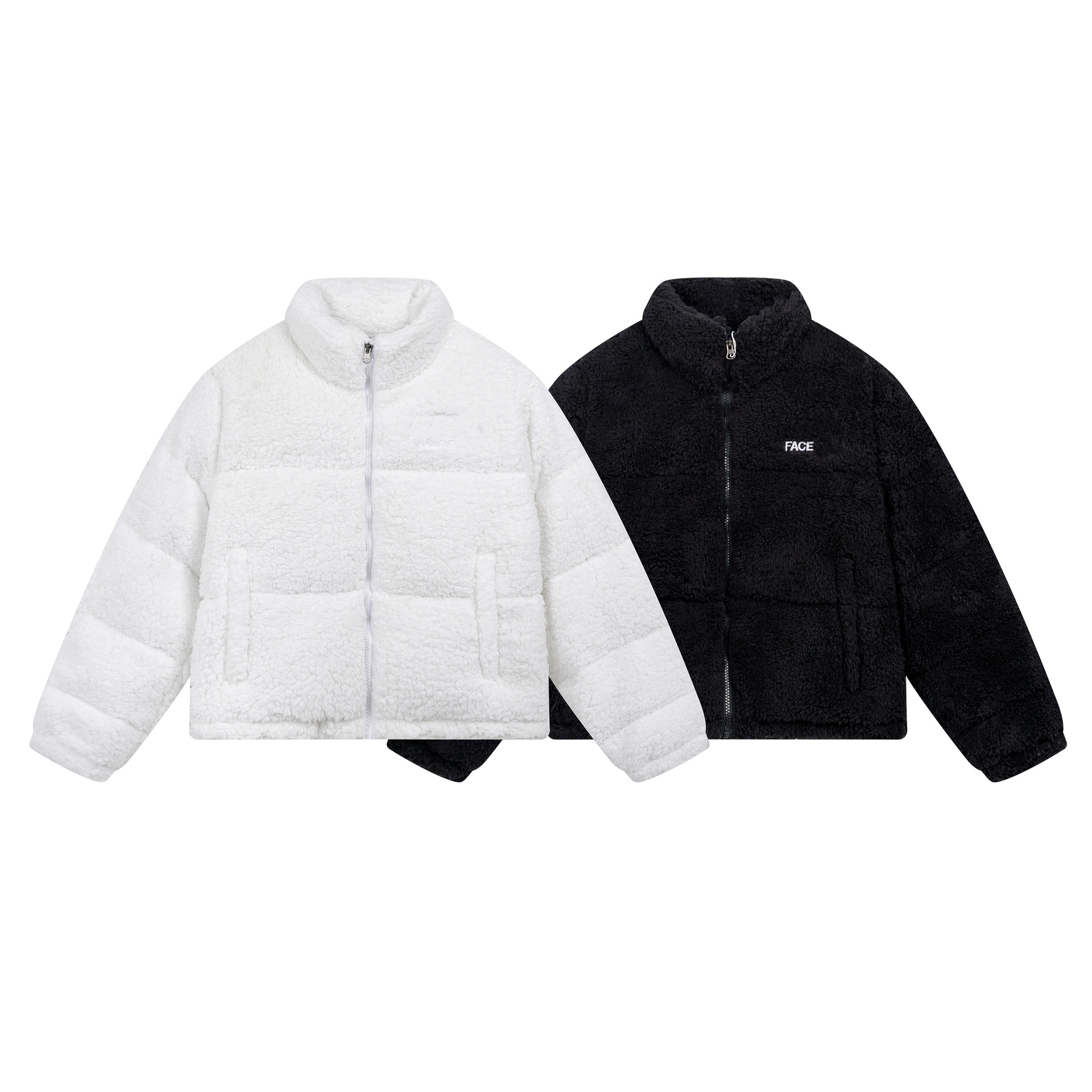 冬季北脸tnf1996羊羔绒羽绒服女短款美版700刺绣情侣保暖外套外贸