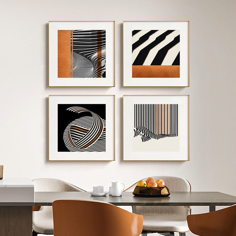 韵律现代简约客厅沙发背景墙装饰画抽象线条餐厅壁画极简卧室挂画