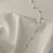 韩版设计感不规则纯银交叉项链女韩国个性简约百搭气质时尚锁骨链