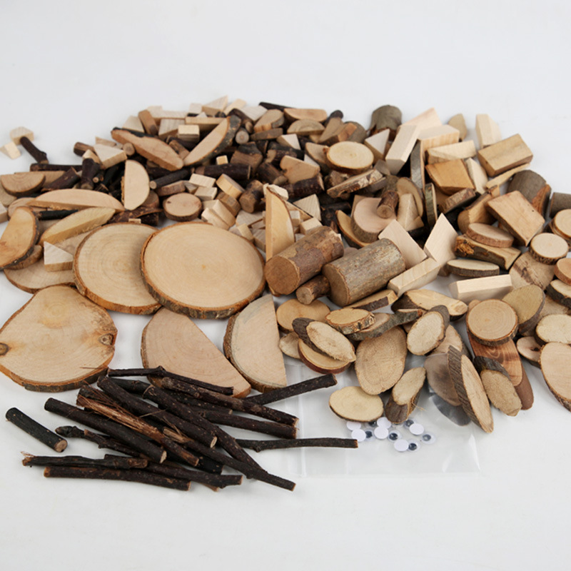 Educational Log Gift Box Kindergarten Raw Wood Chips Diy Natural Material Small Wood Chips Dry Branch Handmade
