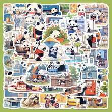 50张卡通可爱熊猫日常贴纸ins风创意趣味高颜值手账iPad装饰贴画