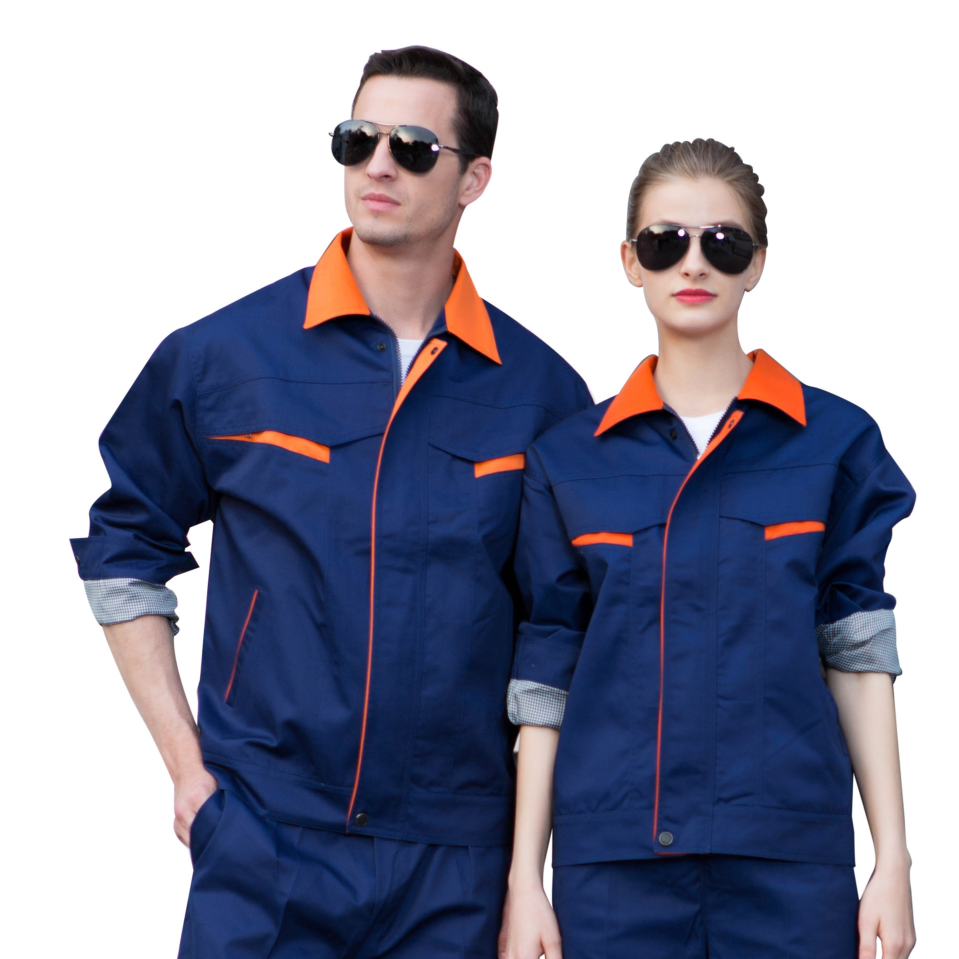 秋冬加厚双层工作服套装带内衬公路收费防寒上班劳保服上衣工装