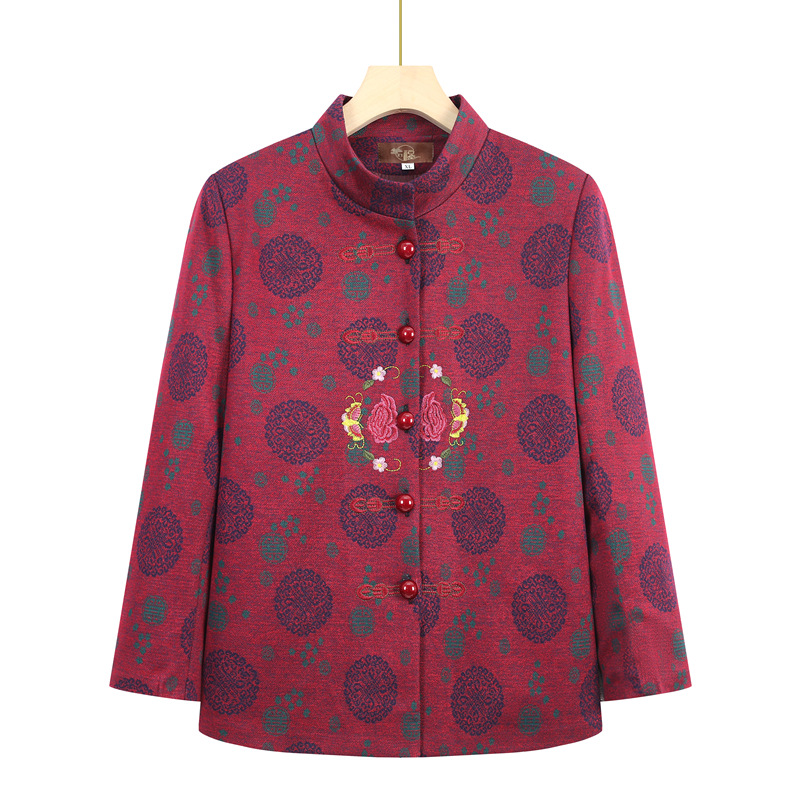 中老年人秋装女外套奶奶装秋冬6070岁80老太太唐装妈妈中国风衣服