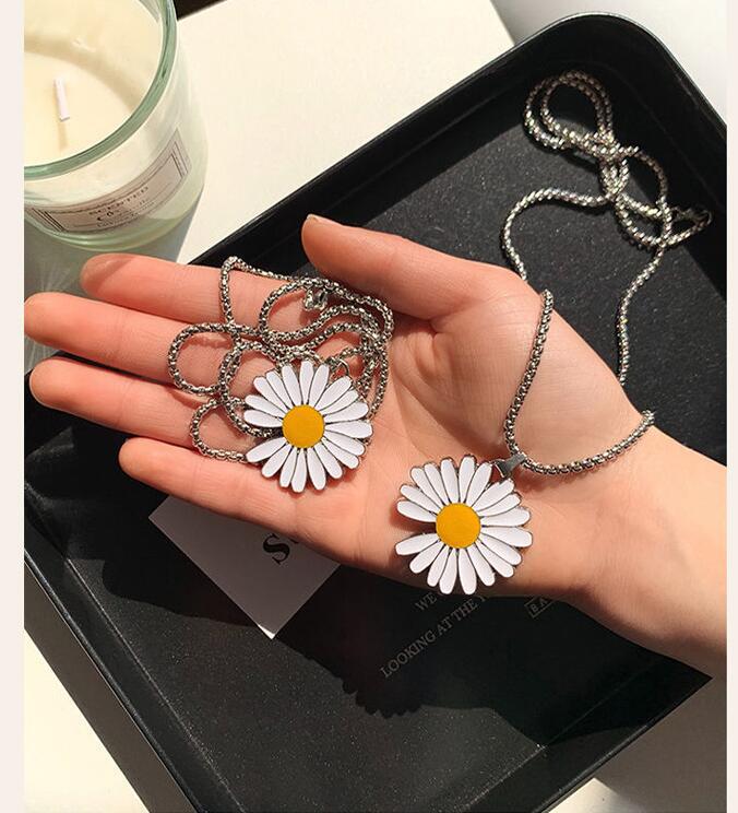 gd权志龙同款ins潮流雏菊项链小太阳花缺口菊花男女嘻哈蹦迪项链