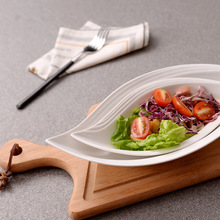 纯白陶瓷焗饭碗水果沙拉碗特色汤碗酒店餐具创意开心碗双边碗小吃